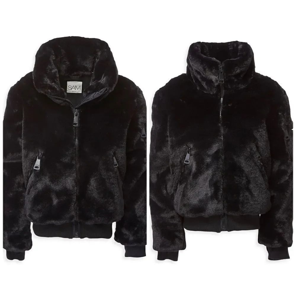 Sam. Girl's Harlow Faux Fur Jacket size 10